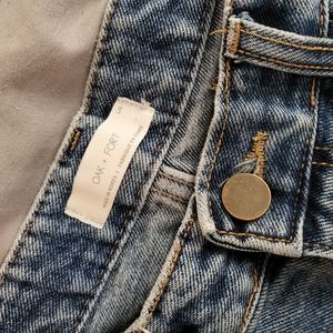 Oak+Fort Blue Balloon Tapered Jean. Wide leg